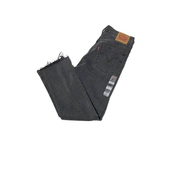 LEVI'S 501 CROP JEANS Get Off My Cloud - Black - Picture 6 of 7